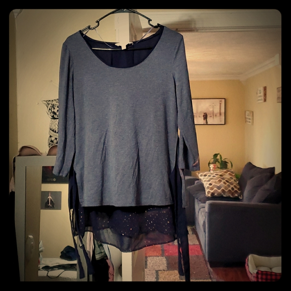 Lauren Conrad blouse tunic with ties on the sides